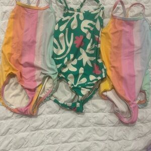 Hanna Andersson Pink and Green One Pieces Soft Fabric. Size youth 5